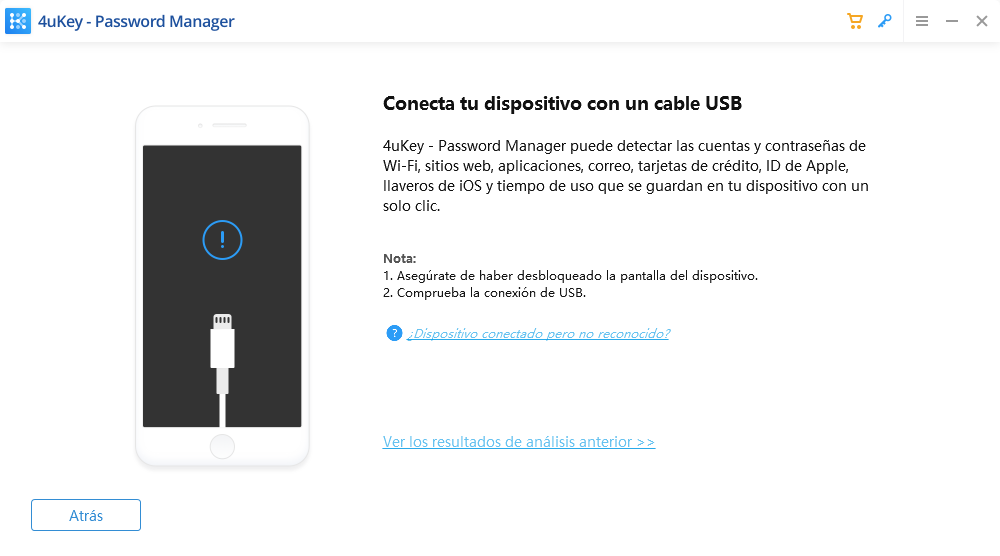 4ukey administra contraseñas ios paso 1
