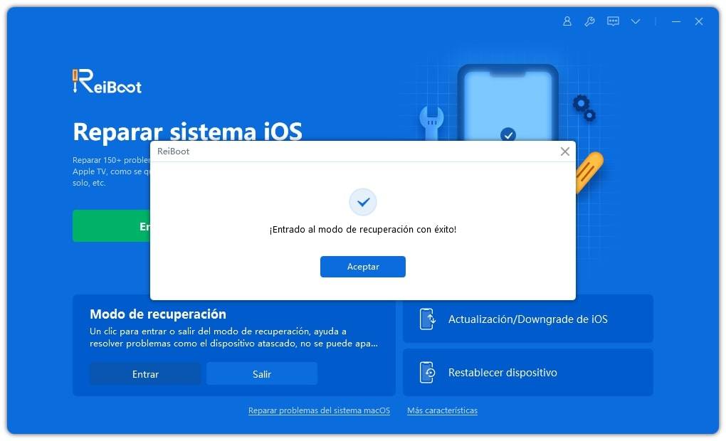 entrado en modo recuperacion con exito