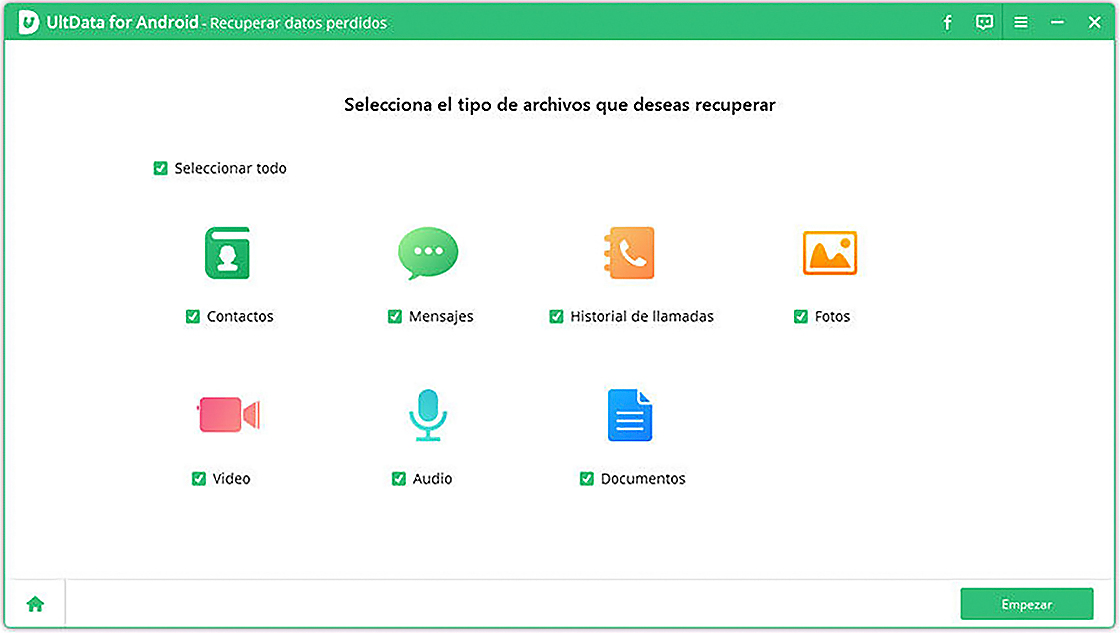 analizar archivos borrados con ultdata recuperador de datos android