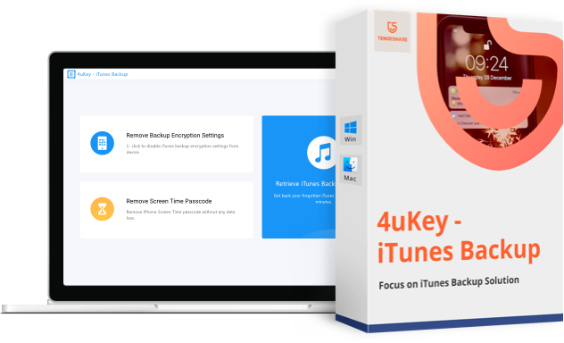 tenorshare 4ukey descifrador contraseña itunes producto logo